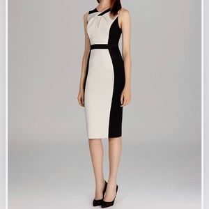 Karen Millen color block midi sheath dress size 8 EUC